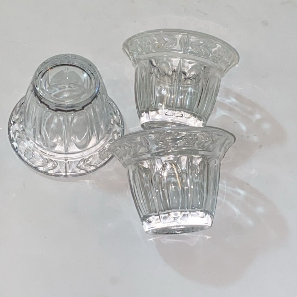 Vintage Toscany Solid Glass Candle Holders Set 3